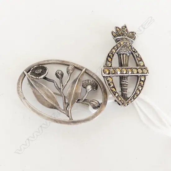 TWO SILVER BROOCHES