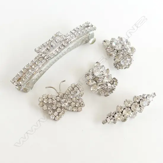SET VINTAGE RHINESTONE JEWELLERY 4 PCS