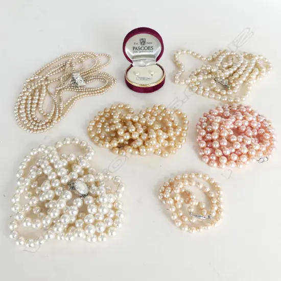 ASST. COSTUME PEARL NECKLACES ETC