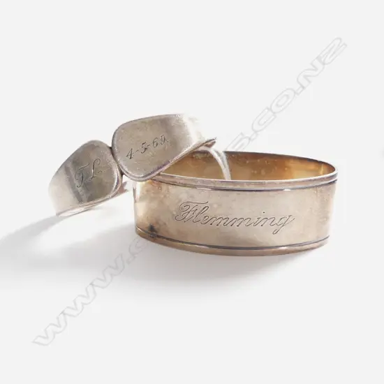 2 DANISH SILVER NAPKIN RINGS 37GMS