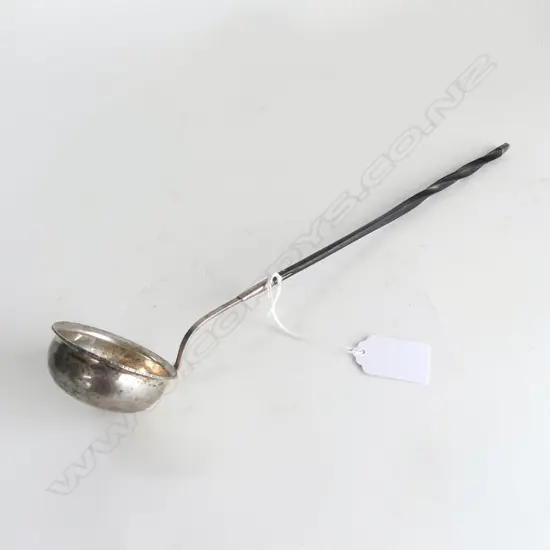 GEORGE III SILVER & twisted whale BALEEN HANDLED  TODDY LADLE
