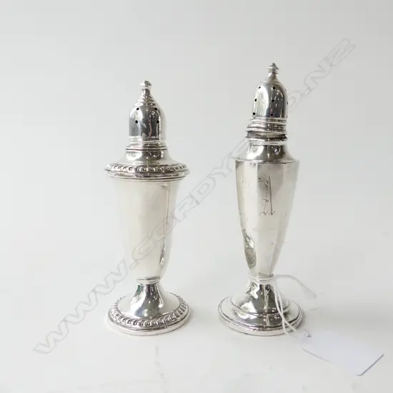 2 STG SILVER CONDIMENTS, WEIGHTED H.135mm