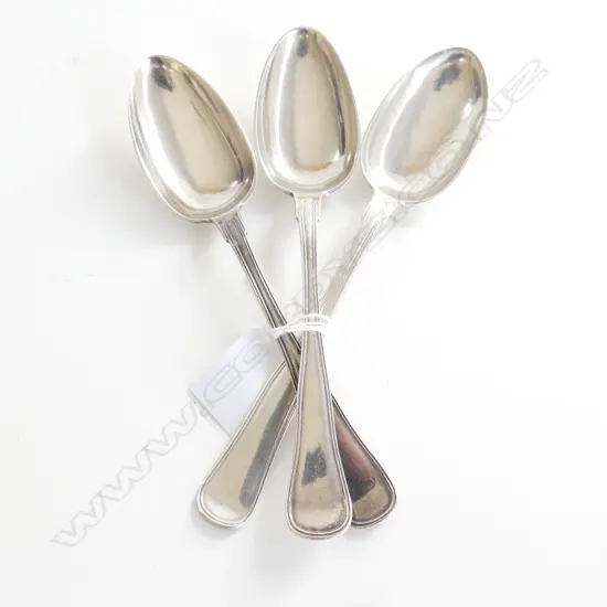 3 DANISH SILVER DESSERT SPOONS 106GMS 