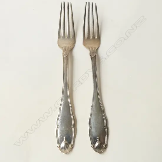 2 DANISH SILVER DINNER FORKS 120GMS