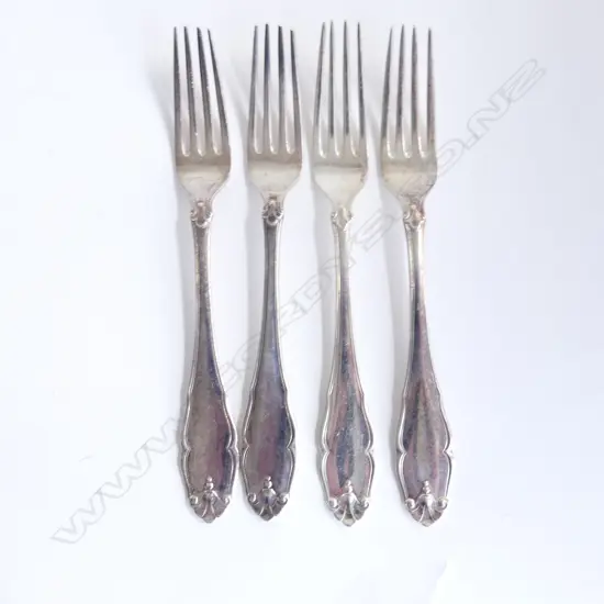 4 DANISH SILVER DESSERT FORKS 157GMS