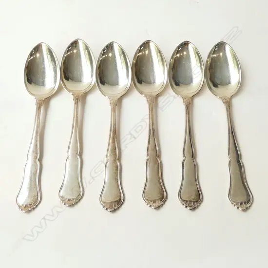 SET OF 6 DANISH SILVER TABLESPOONS 358GMS
