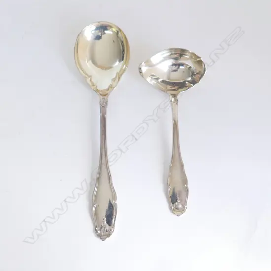 DANISH SILVER PUNCH SPOON & SERVING SPOON 162GMS