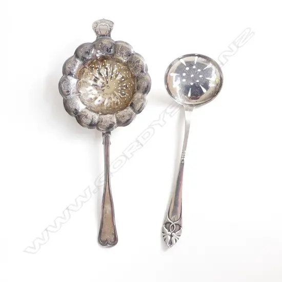 2 DANISH SILVER SIFTING SPOONS 55GMS