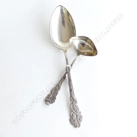 DANISH SILVER SERVING SPOON  & DANISH SILVER  SAUCE LADLE 164GMS