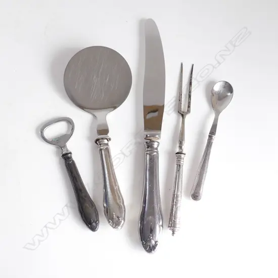 5 PCS DANISH SILVER HANDLED CUTLERY