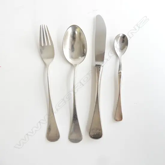 4 PCS DANISH SILVER CUTLERY KNIFE & SPOON WITH STEEL BLADE & BOWL