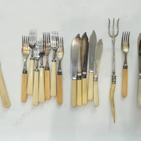 ASST. CUTLERY; BONE HANDLED SERVING FORK L.290mm