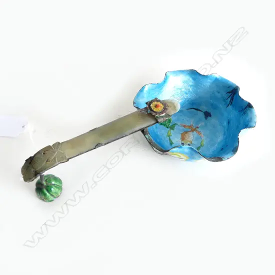 ANTIQUE CHINESE ENAMEL LOTUS CUP L190MM