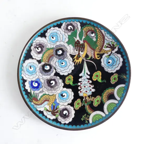 CHINESE CLOISONE DRAGON DISH DIA170MM