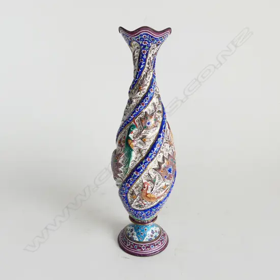 ISLAMIC ENAMEL PAINTED VASE  SOME CHIPS H250MM