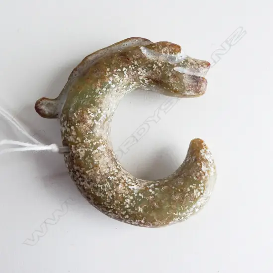 ARCAIC CHINESE JADE DRAGON PENDANT L60MM