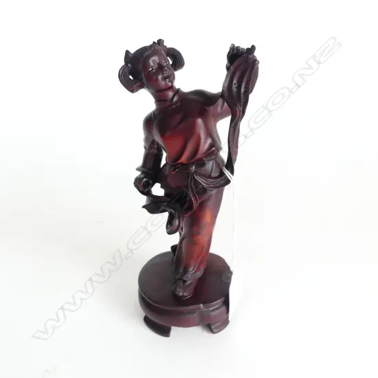 CHINESE WOODEN DANCER CARVING H.185mm