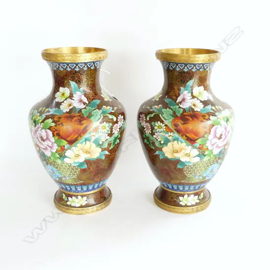 PR CHINESE CLOISONNE VASES H.390mm