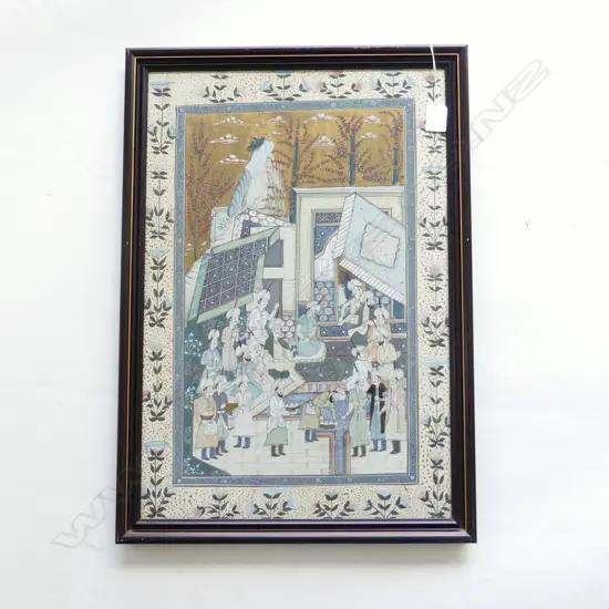 A 19th CENTURY PERSIAN PAINTING  framed 520 x 350mm