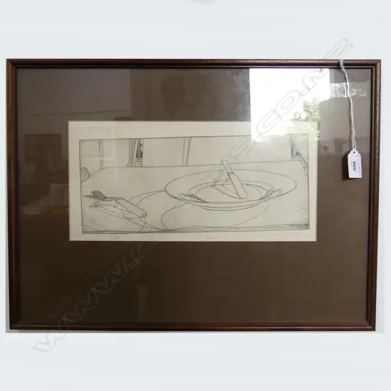 GRAHAM SYDNEY 'THE MEAL' ETCHING, A/P, 150x315mm signed entitled & dated