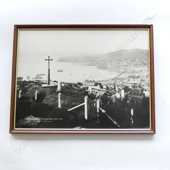 BURTON BROTHERS reprint photo Wgtn Harbour from the Catholic Cemetery 360 x 480 mm