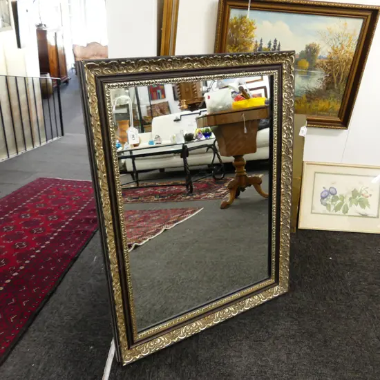 ORNATELY FRAMED MIRROR w GILDED HIGHLIGHTS, H.570 x 700mm