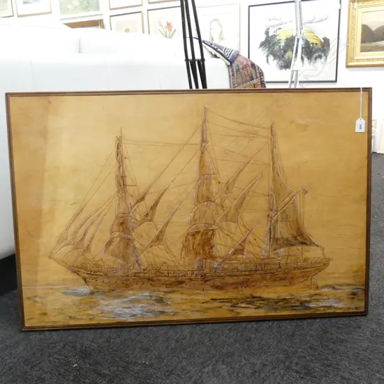 A. WILLIAM, 1978, EMBOSSED LEATHER ON BOARD,590x910mm