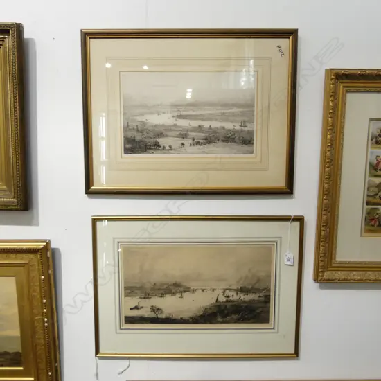 PR WILLIAM LIONEL WYLLIE ETCHINGS; CITY OF ROCHESTER & THE CITY FROM GREENWICH 245x390mm