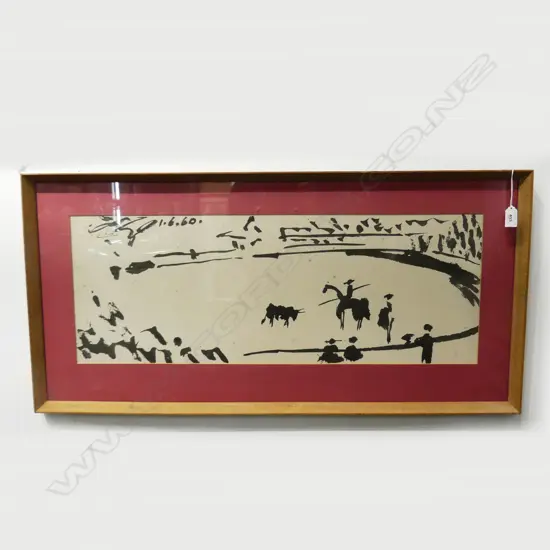 PABLO PICASSO VINTAGE LITHOGRAPH Bulls and Bullfighters 270 X 730 mm