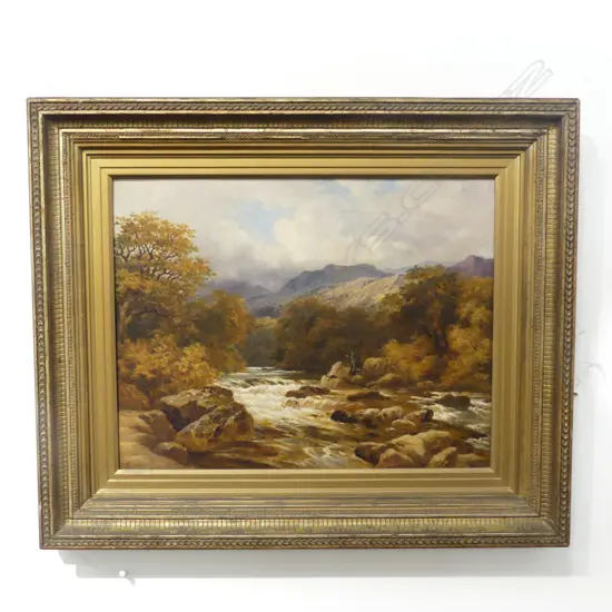 ROBERT HARWORTH, ON THE LLEDR N. WALES, OIL ON CANVAS, 340x440mm