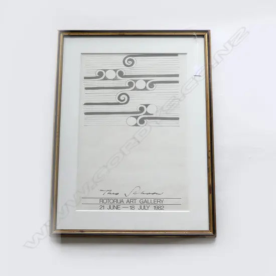 FRAMED POSTER 'THEO SCHOON ROTORUA  ART GALLERY 1982' 530 x 350mm