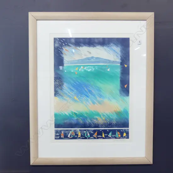 CYNTHIA TAYLOR 'BOATS ON THE HARBOUR' PRINT 1/1 730x550mm