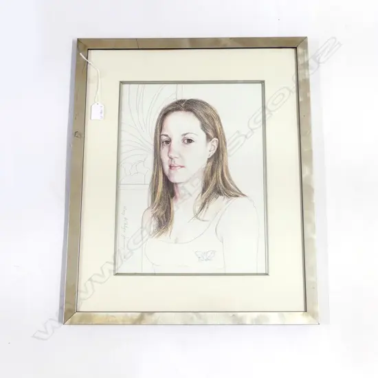 MARY MCINTYRE PORTRAIT OF A GIRL framed 370 x 270 mm