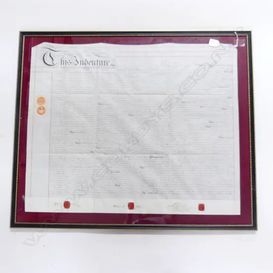LG FRAMED INDENTURE, 1894 650x790mm