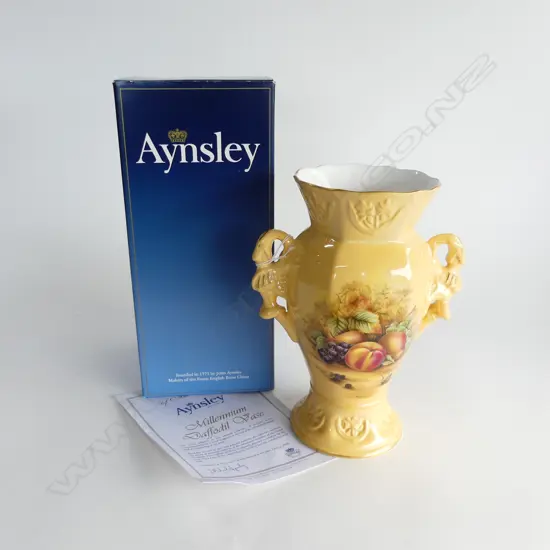 AYNSLEY 'MILLENNIUM DAFFODIL' VASE H.255mm + BOX