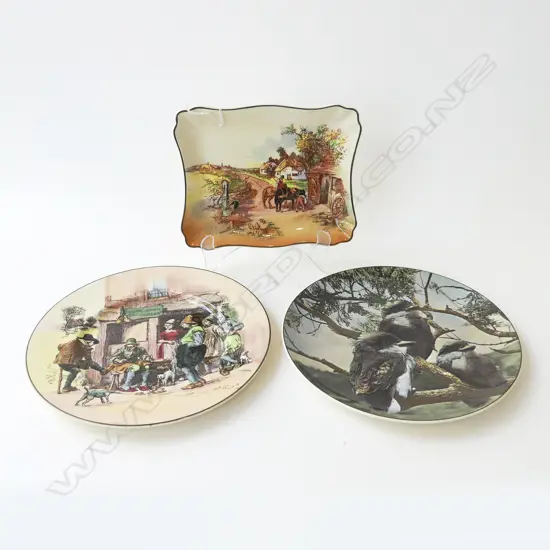 3 R. DOULTON PLATES INCL. KOOKABURRAS 265mm dia