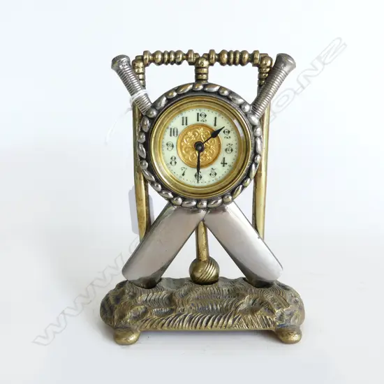 EDWARDIAN CRICKET MANTLE CLOCK BY THEBRITISH UNITED CLOCK CO