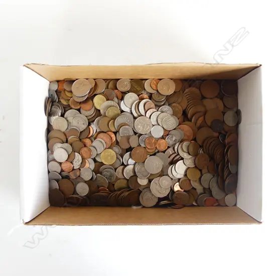 ASST. WORLD COINS, COPPER PENNIES ETC