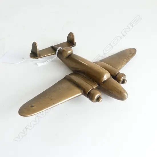 VINTAGE BRASS FIGHTER PLANE W.180mm