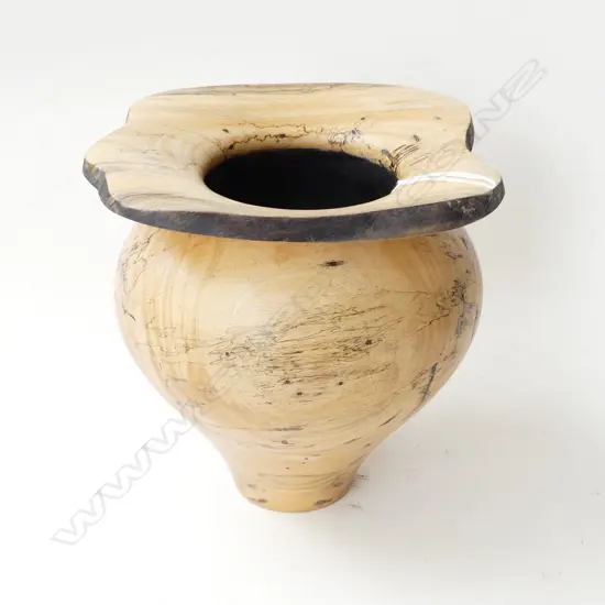 TURNED WOODEN VASE H.190mm