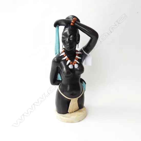 CERAMIC ANZENGRUBER AUSTRIAN AFRICAN FIGURE H.300mm