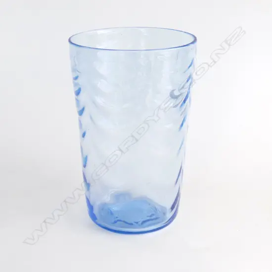 A Large Whitefriars Wave Ribbed Vase Designed by Marriott Powell c.1920 height 260mm