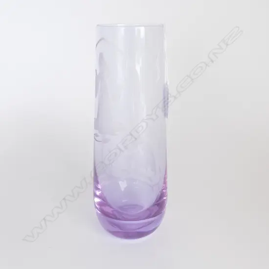 VINTAGE CAITHNESS ETCHED VASE, ROMEO & JULIET, H.230mm