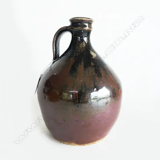 BARRY BRICKELL (1935-2016) STONEWARE FLAGON, TENMOKU GLAZE, CIPHER MARK TO BASE, H.200mm