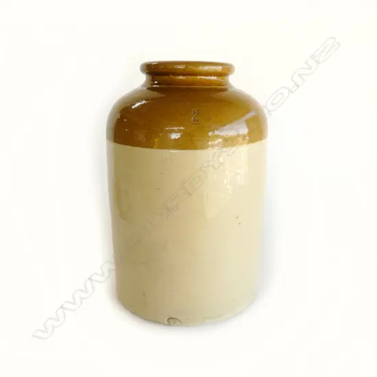 LG STONEWARE CROCK; STAMPED '2' H.350mm