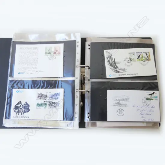 STAMP ALBUM FIRST DAY COVERS & SHEETS OF WORLD UNUSED STAMPS