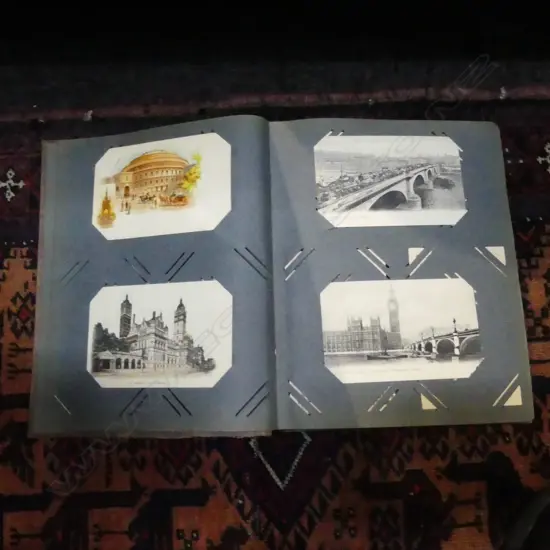 EDWARDIAN POSTCARD ALBUM 70 ENGLISH POSTCARDS