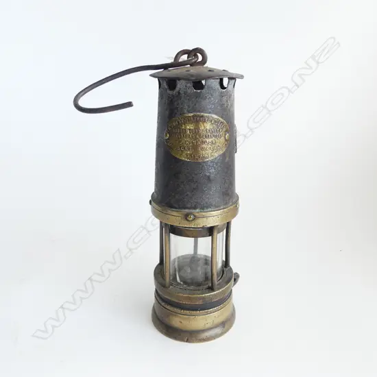 VINTAGE 'ABBOT ROBY & NAYLOR' MINERS LAMP; H.355mm