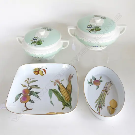 PR WEDGWOOD CORINTHIAN PAT LIDDED TURREENS DIA280MM 7 2 EVERSHAM WORCESTER DISHES 1 OVAL 1 SQUARE DIA270MM