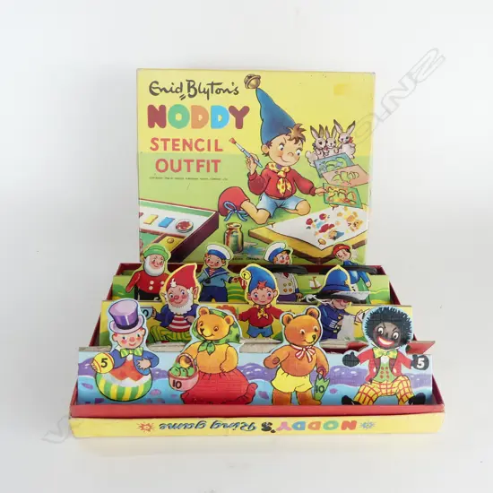 2 VINTAGE NODDY GAMES; RING TOSS & STENCIL SET